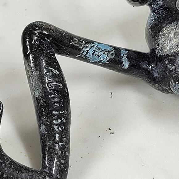 VTG  Kittys Critters Frog Sculpture Green Blue Enameled Metal Cantrell USA - Picture 8 of 16